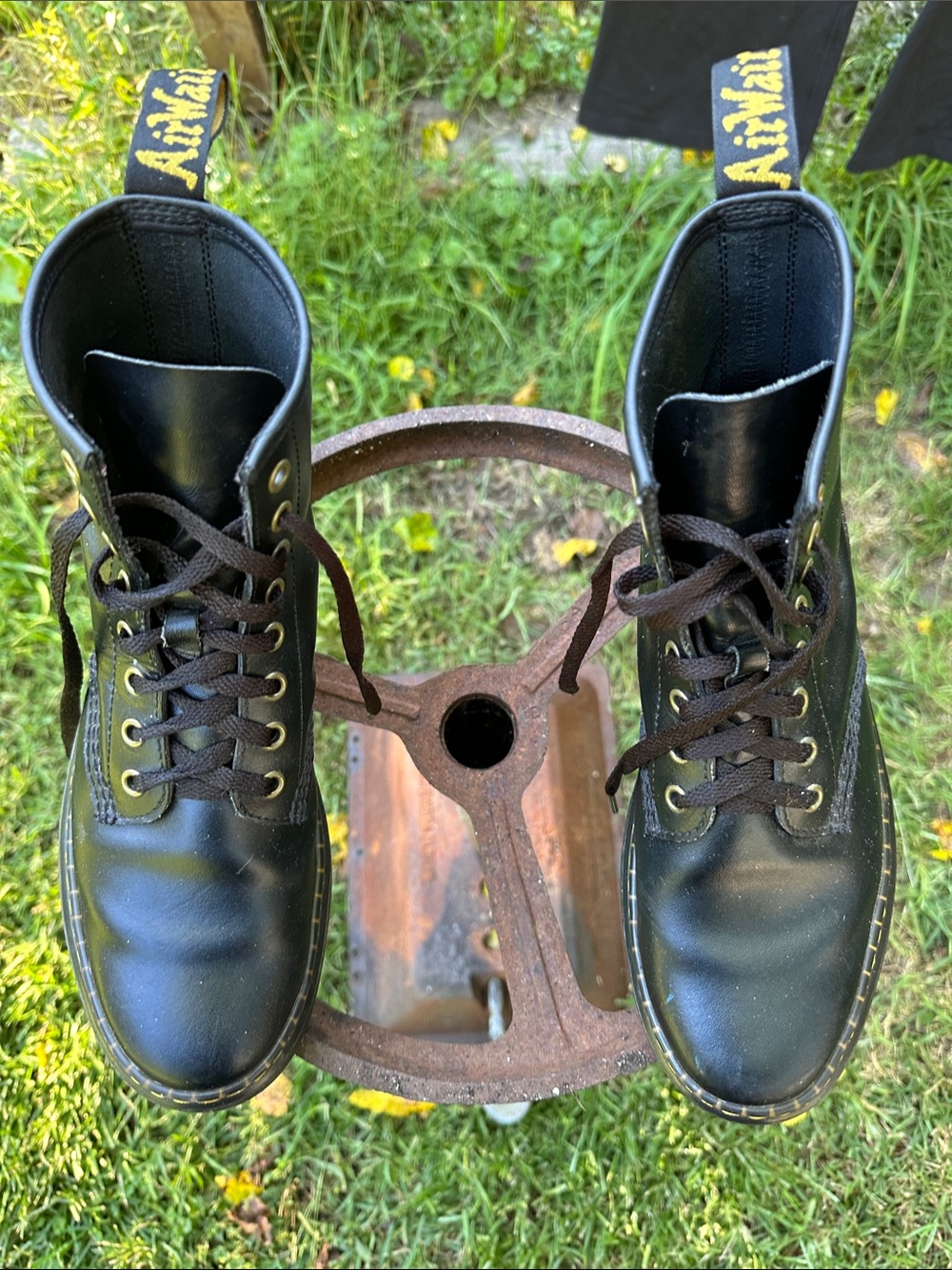 Dr. Martens Black Leather 8-Eye Lace-Up Boots